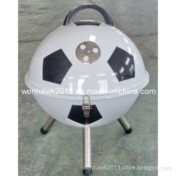 Smokeless Football BBQ Grill with 26cm Charcoal Pan